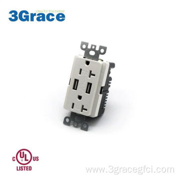 USB Charger Receptacle With Tamper Resistant